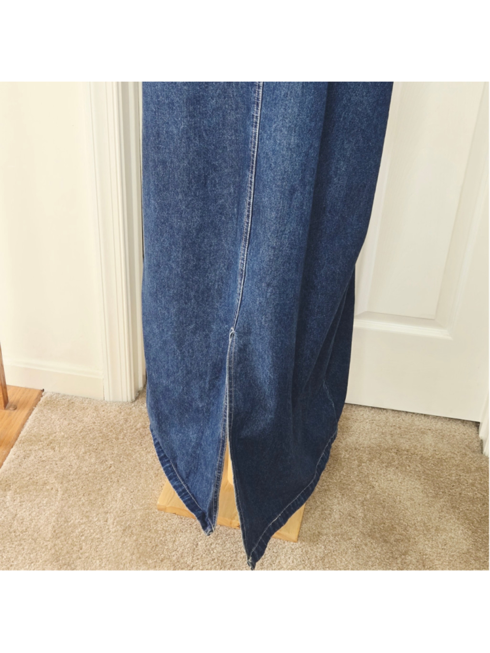 Sunshine Apparel Sleeveless Blue Denim Jumper American Flag Maxi Dress Plus 2X - Picture 6 of 10